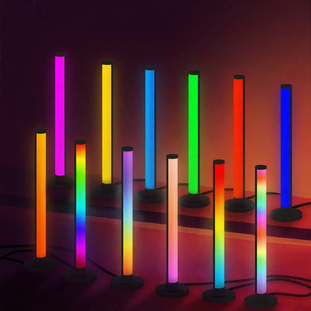 RGB LED настолна лампа с реакция на звук и управление чрез приложение