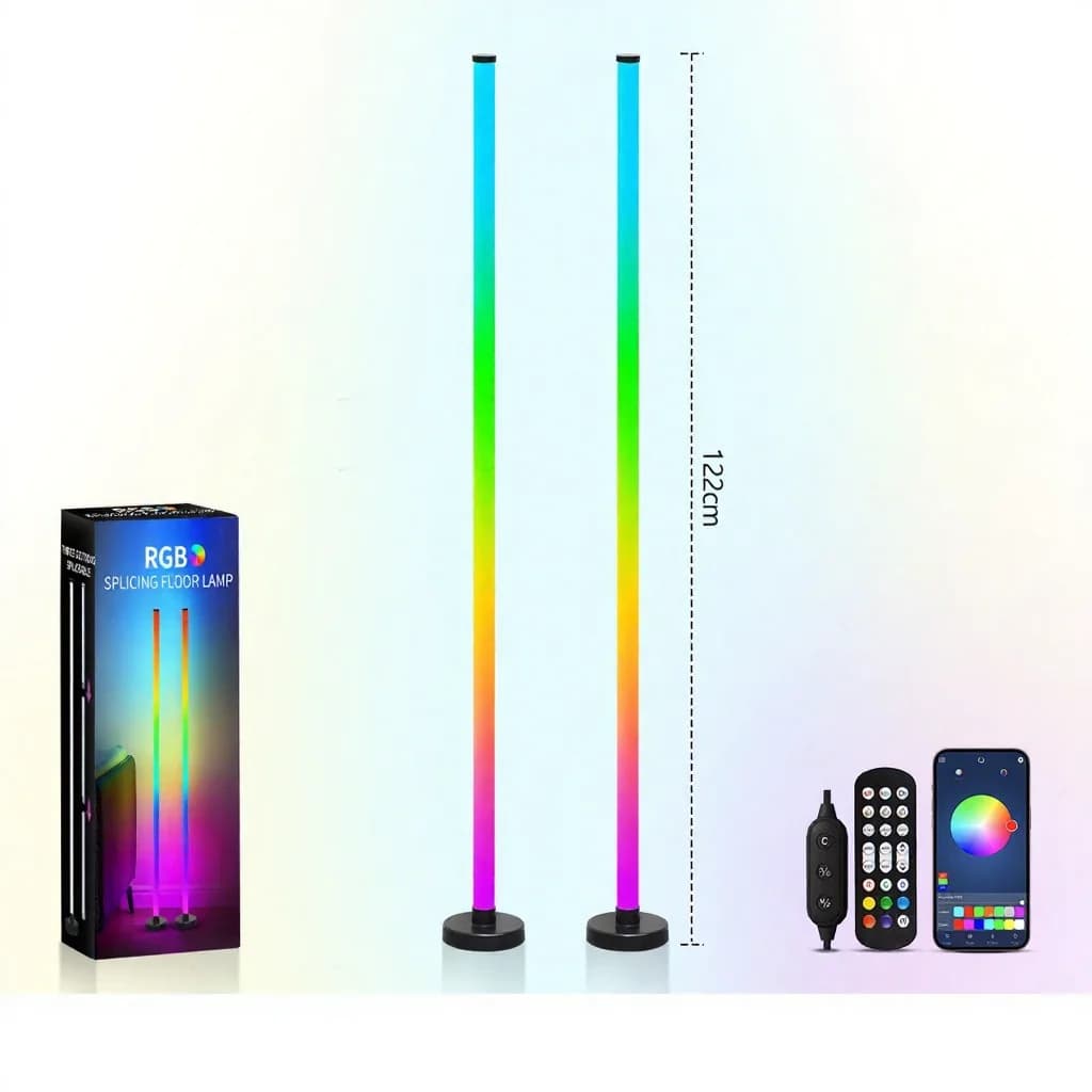 RGB подова лампа със синхрон с музика, 360° сияние, управление чрез приложение за гейминг