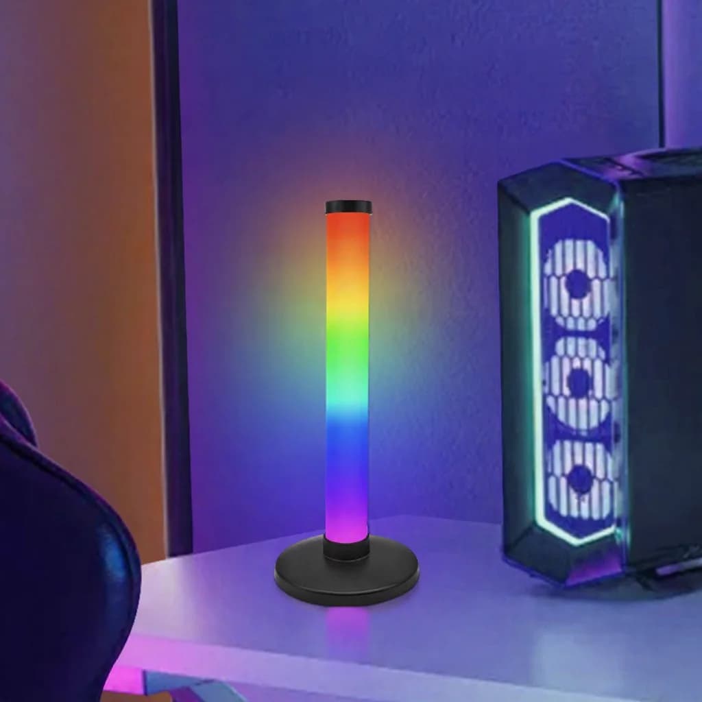 RGB светлина за атмосфера с реакция на звук за геймърски плот