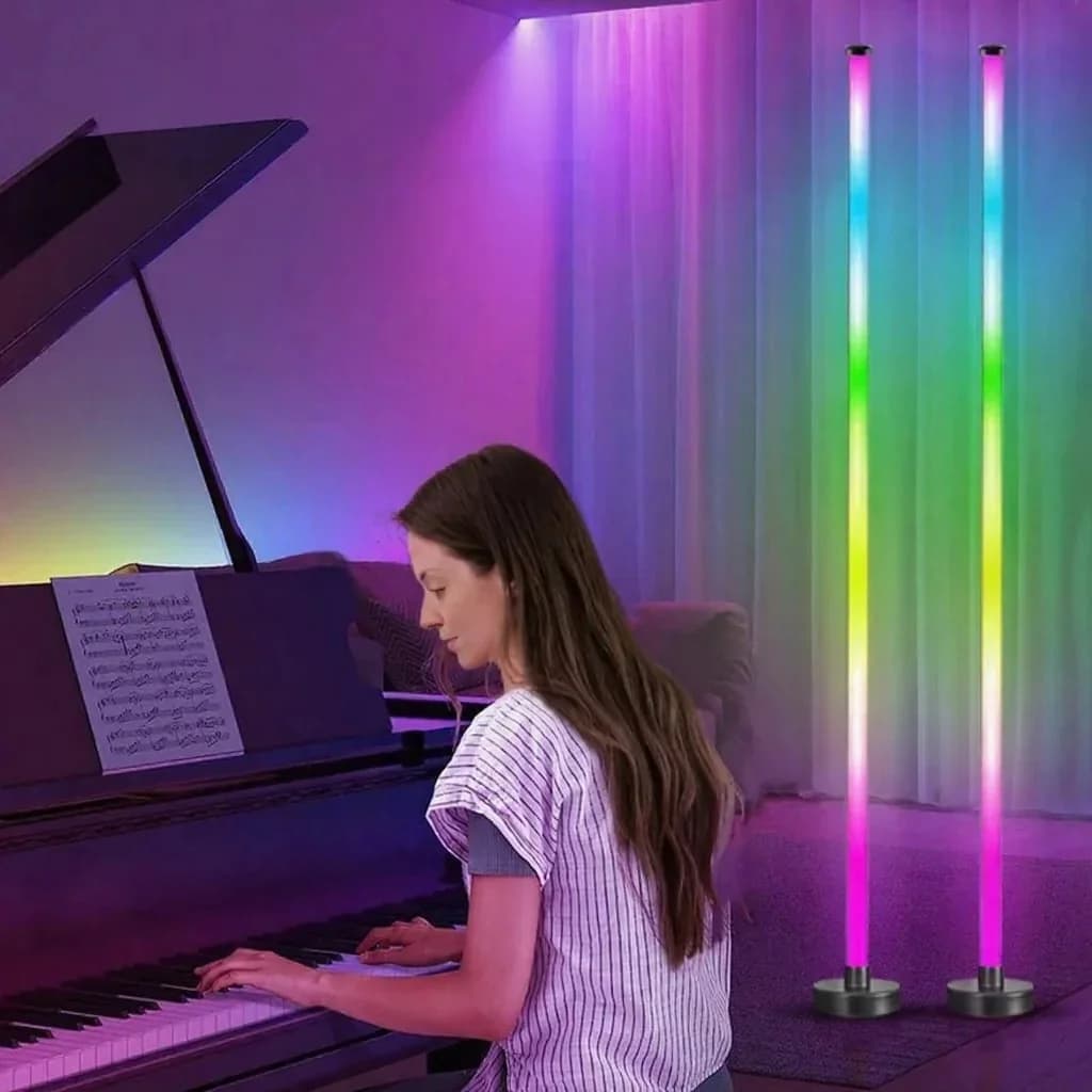 RGB подова лампа със синхрон с музика, 360° сияние, управление чрез приложение за гейминг