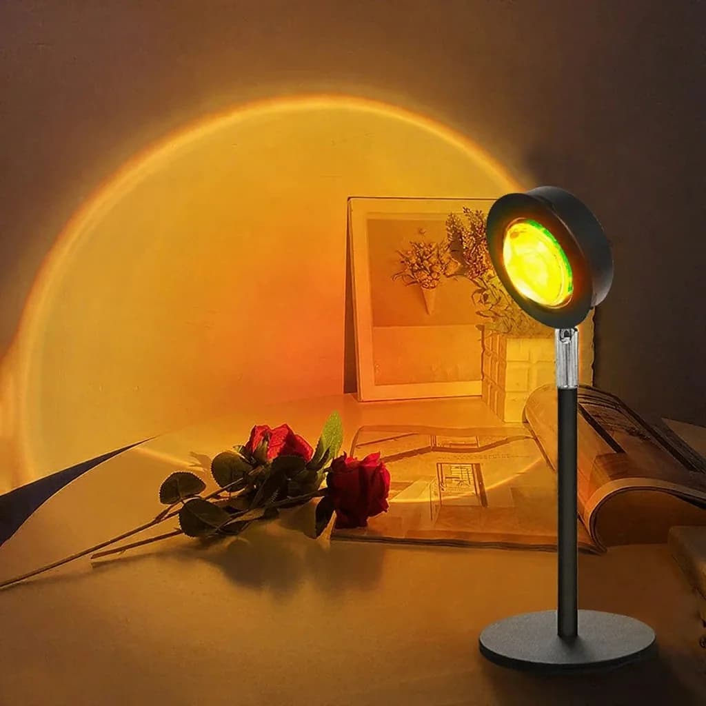 USB лампа за проекция на залез RGB атмосфера за декорация на бюро