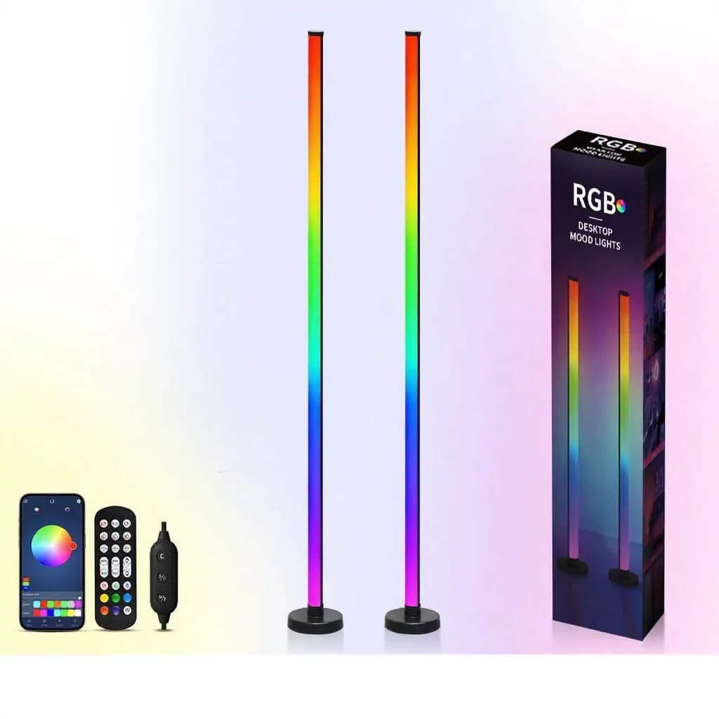 RGB подова лампа със синхронизиране на музиката, управление чрез приложение и дистанционно