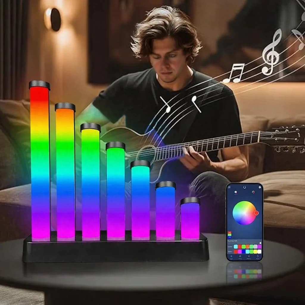 RGB LED настолна лампа с реакция на звук и приложение