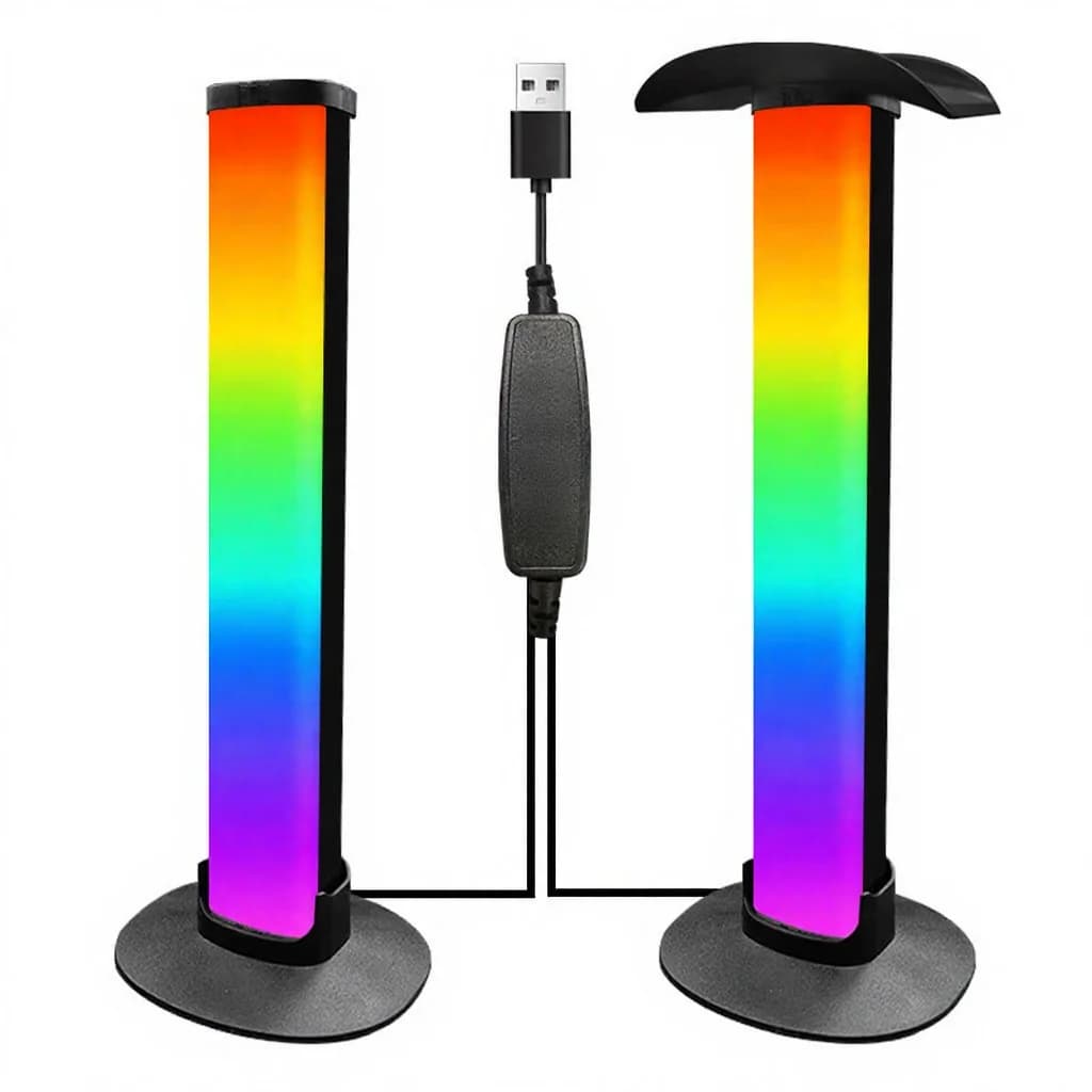 RGB гейминг лампа за атмосфера с поставка за слушалки и синхронизиране със звук