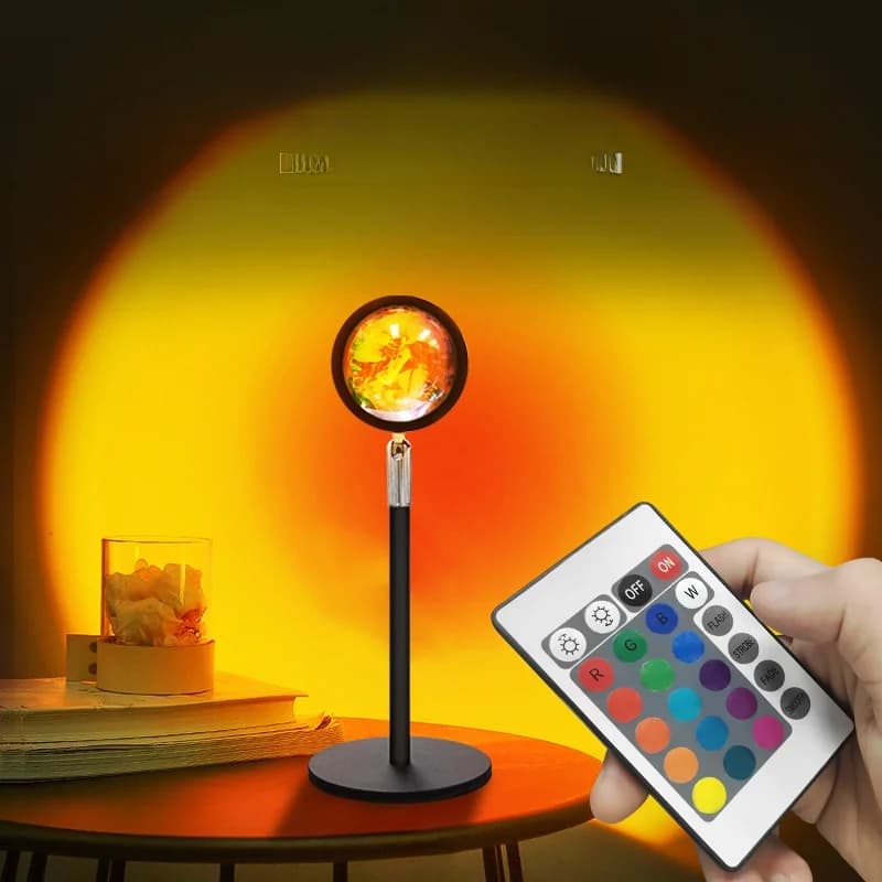 USB лампа за проекция на залез RGB атмосфера за декорация на бюро