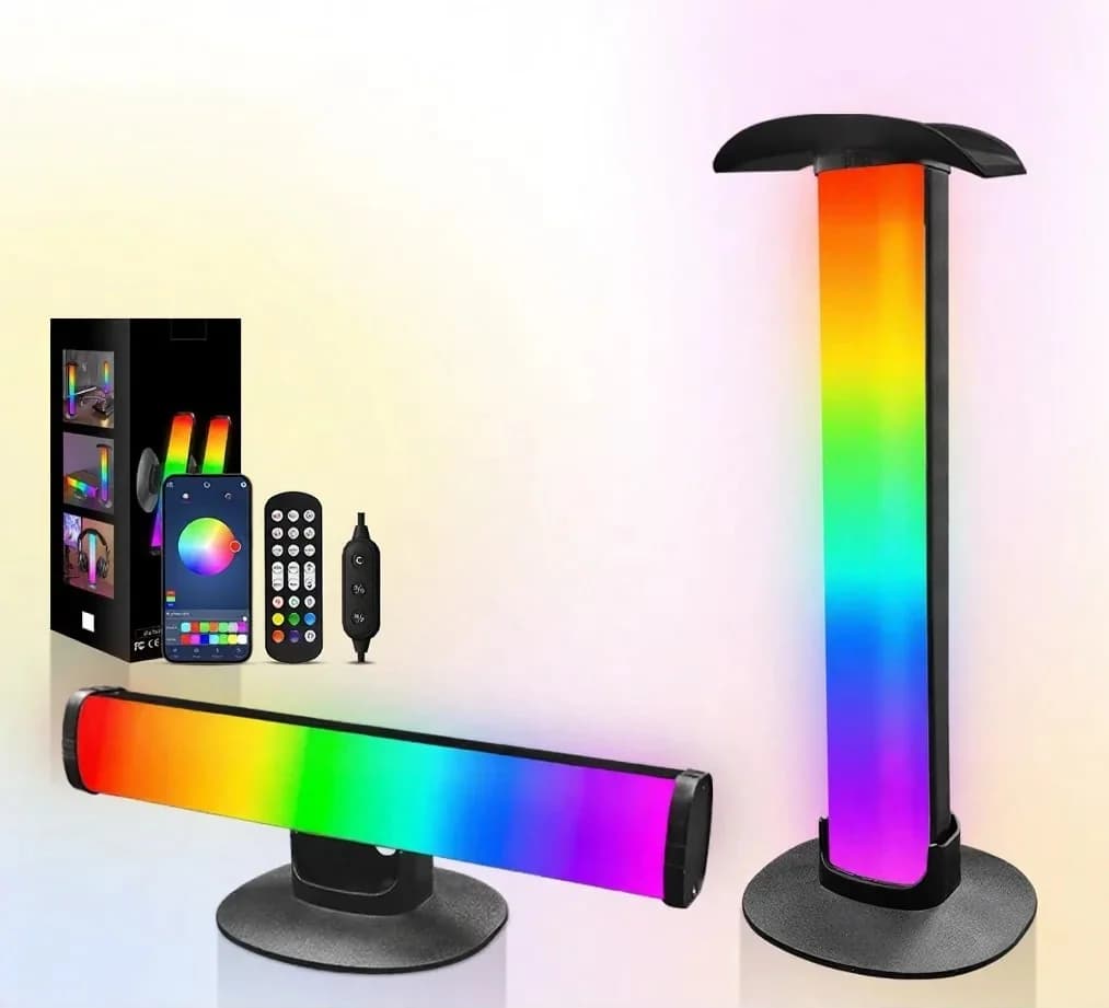 RGB гейминг лампа за атмосфера с поставка за слушалки и синхронизиране със звук