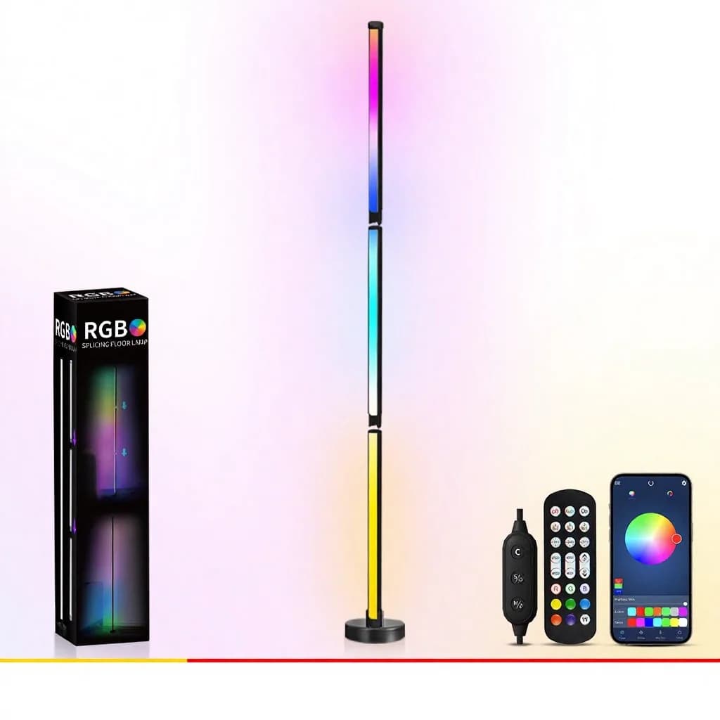 RGB подова лампа с променящи се цветове, синхрон с музика и управление чрез приложение
