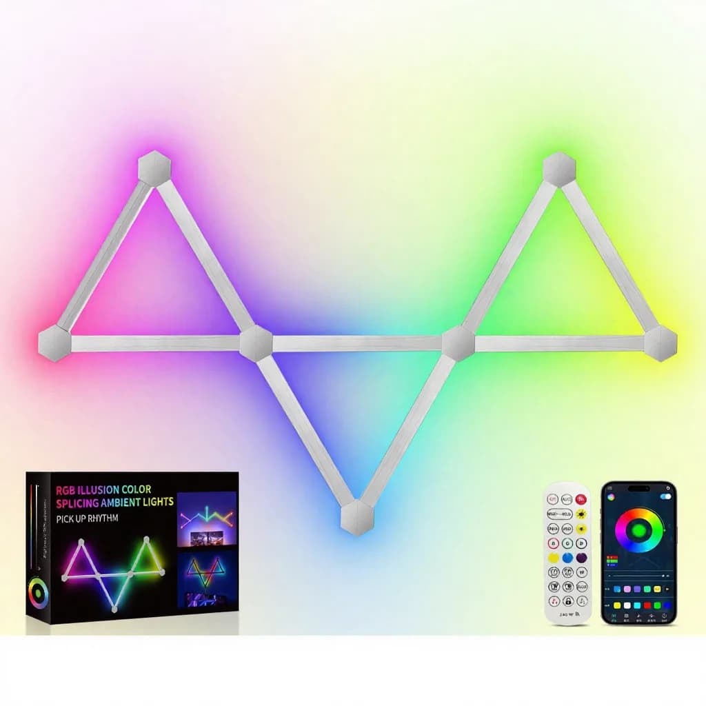 RGB умни модулни LED стенни светлини с управление чрез приложение и синхронизация на музика