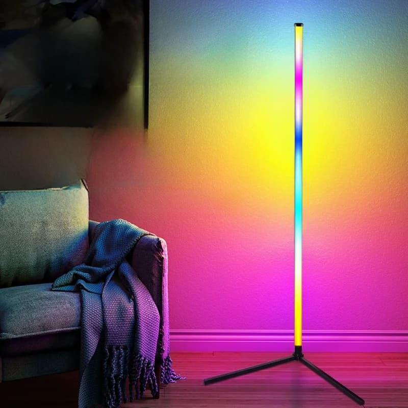 RGB подова лампа със синхрон с музика, дистанционно и управление чрез приложение