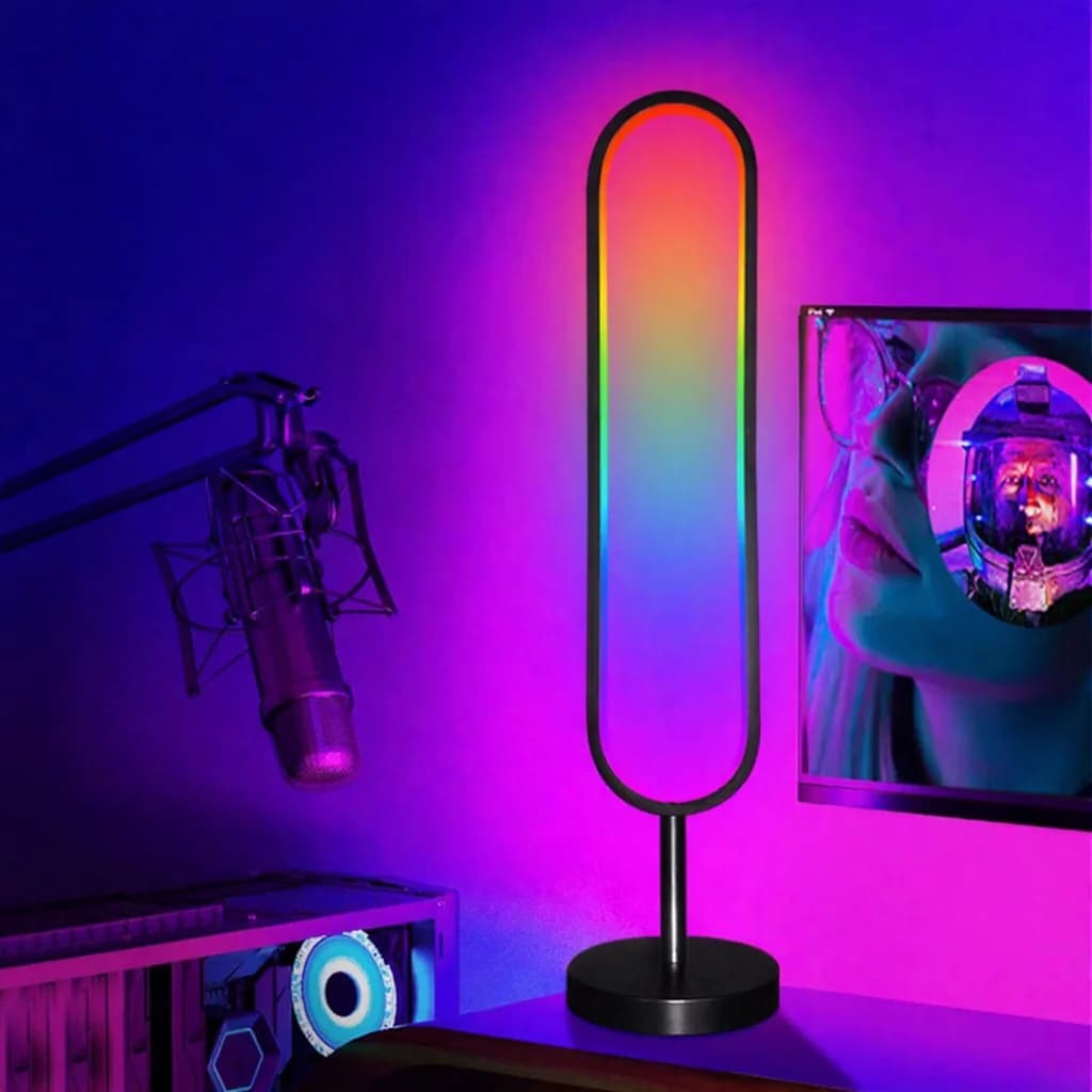 U-образна RGB подова лампа със звукова реакция и управление чрез приложение