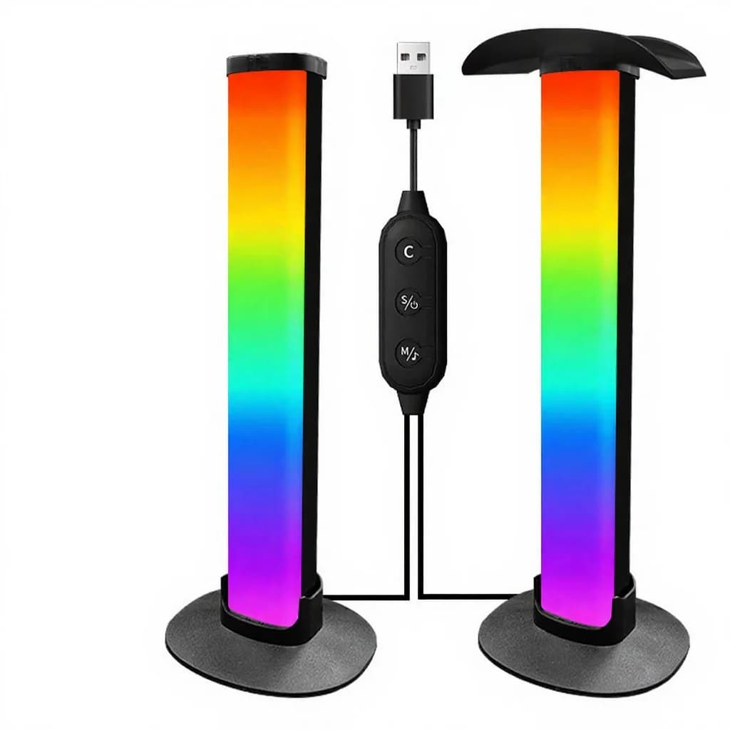 RGB гейминг лампа за атмосфера с поставка за слушалки и синхронизиране със звук