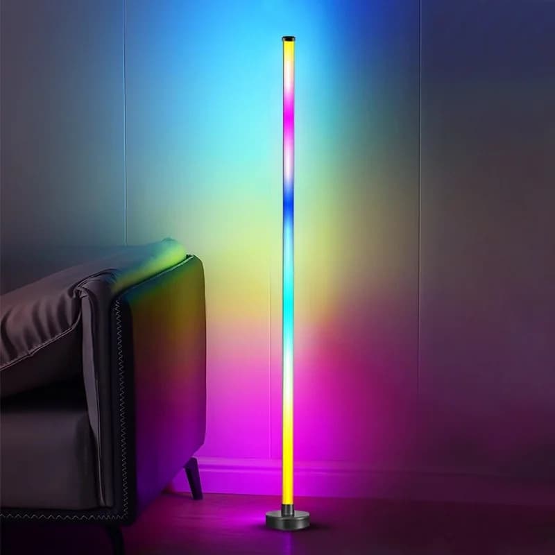 RGB LED подова лампа за ъгъл със синхрон с музика, управление чрез приложение и дистанционно