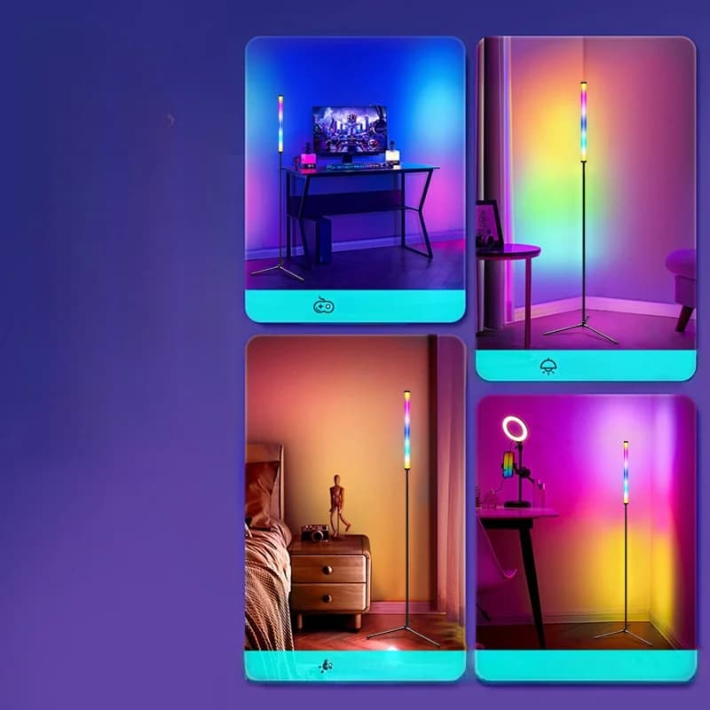 RGB подова лампа с промяна на цветовете, синхронизация с музика и управление чрез приложение