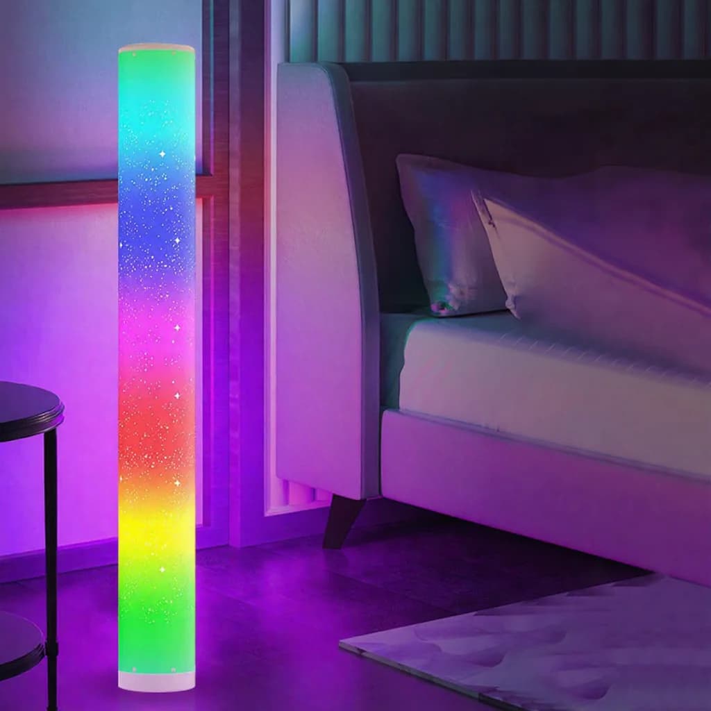 RGB LED подова лампа със звезден мотив, дистанционно и приложение