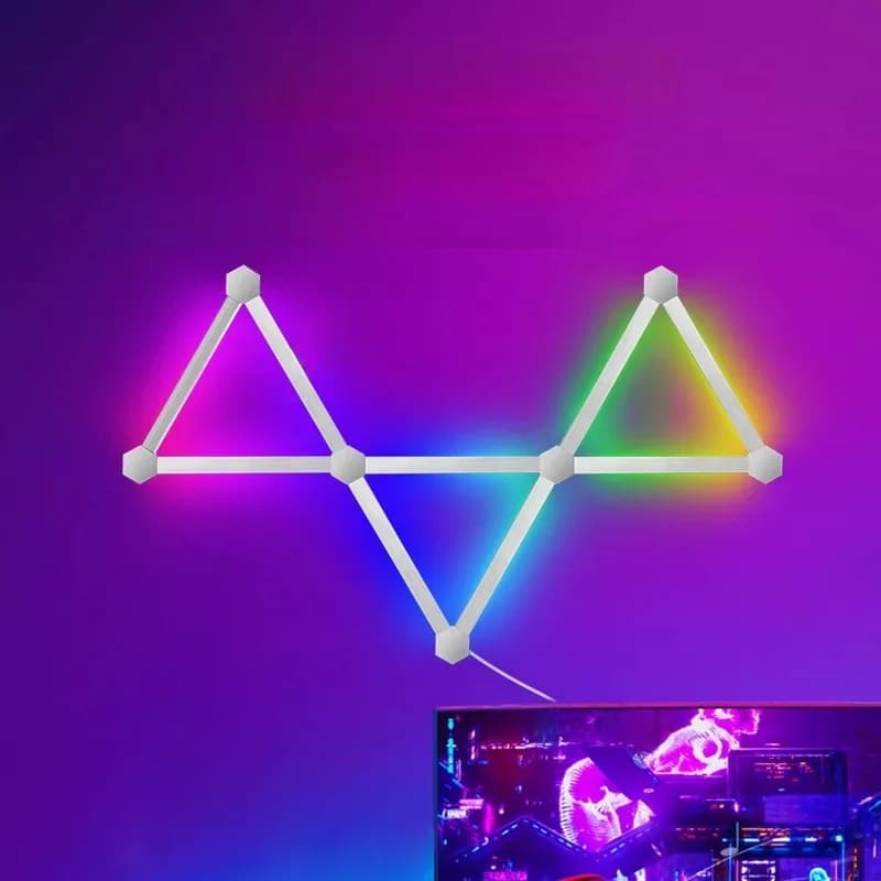 RGB умни модулни LED стенни светлини с управление чрез приложение и синхронизация на музика