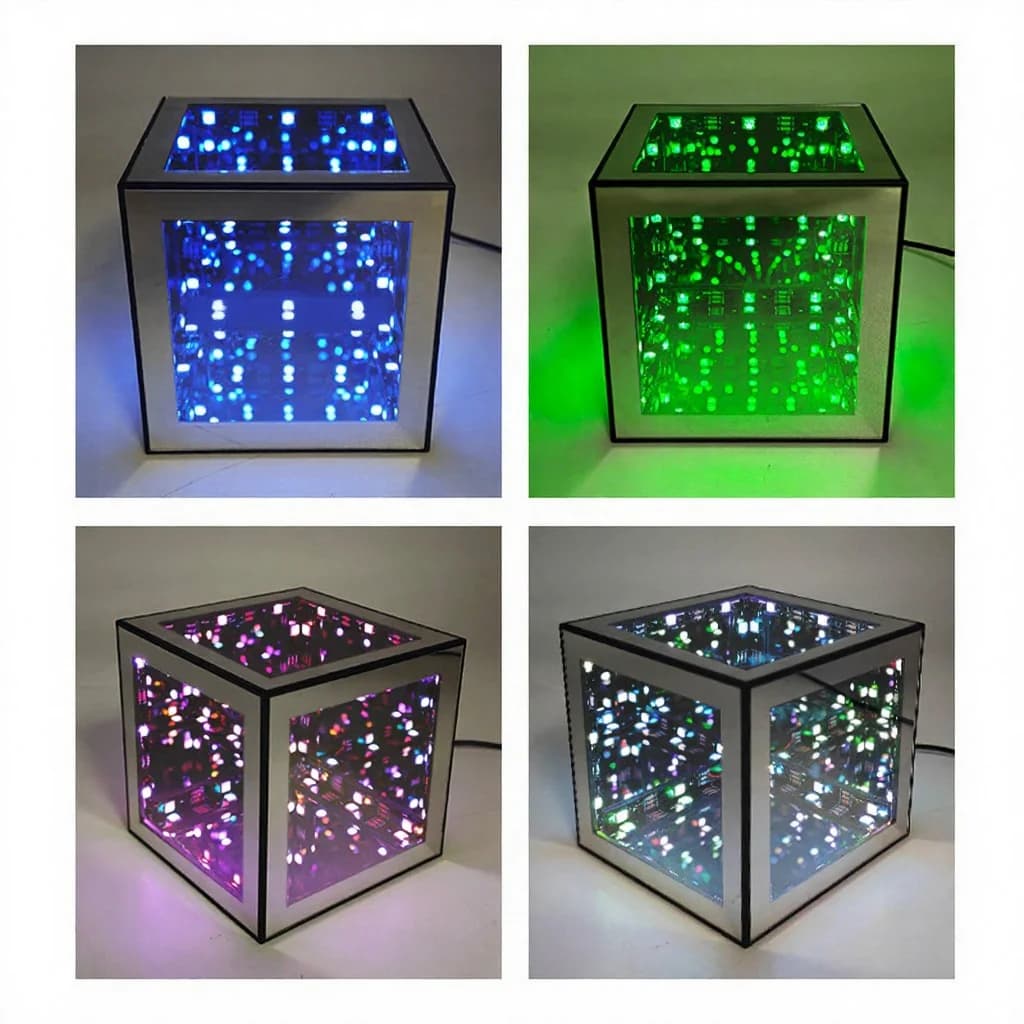 3D безкрайна кубична лампа RGB с режим на реакция на звук