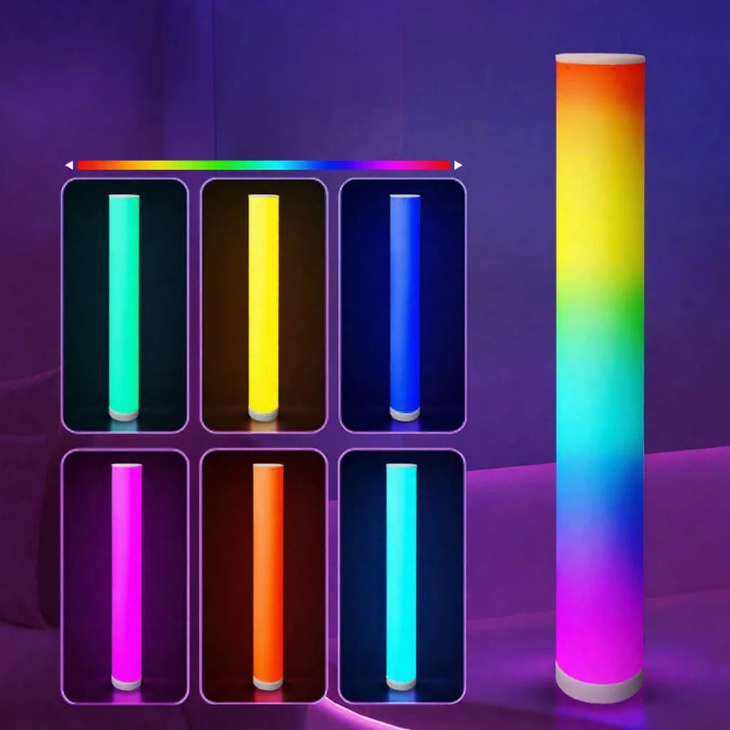 RGB подова лампа цилиндър с дистанционно управление и синхронизация с музика