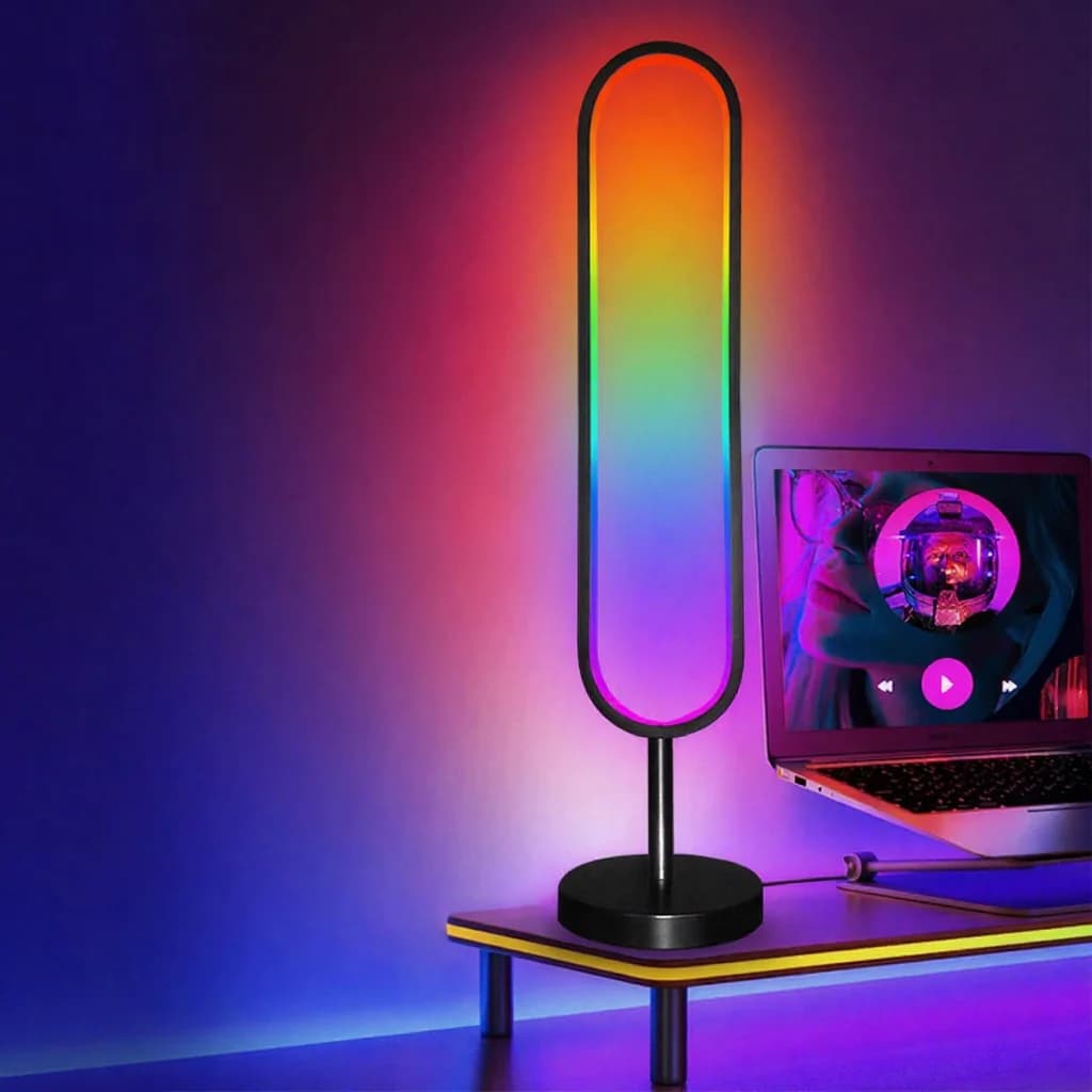 U-образна RGB подова лампа със звукова реакция и управление чрез приложение