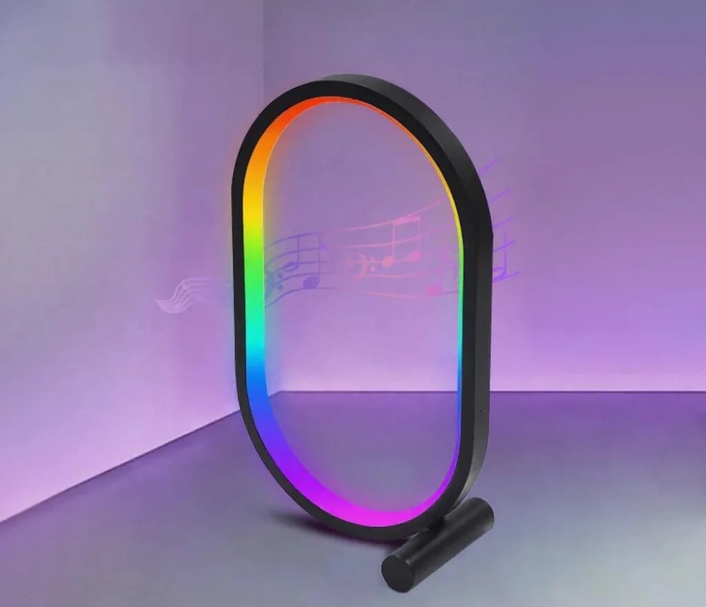 RGB настолна лампа със синхронизиране с музика, управление чрез приложение и светлини, реагиращи на звук