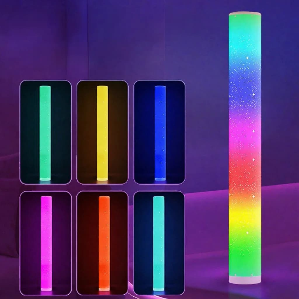 RGB LED подова лампа със звезден мотив, дистанционно и приложение