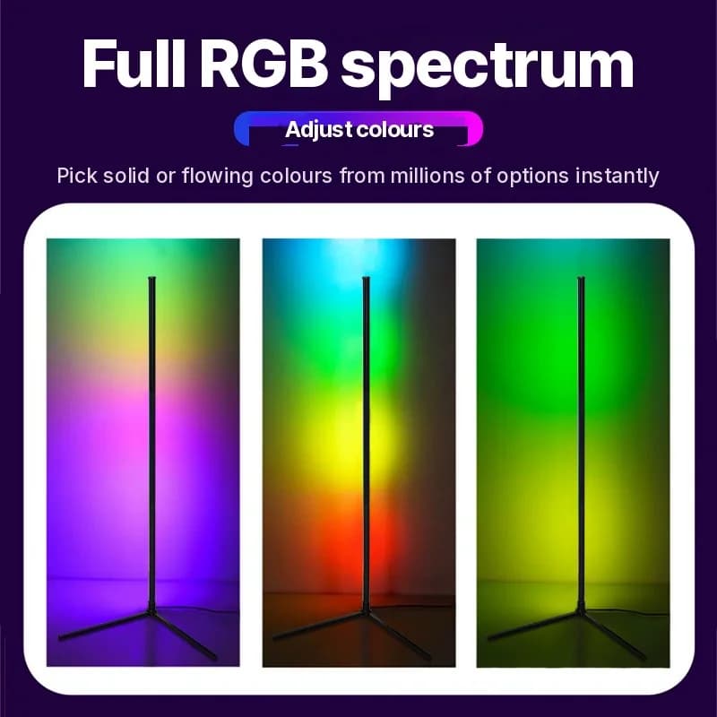 RGB подова лампа със синхрон с музика, дистанционно и управление чрез приложение