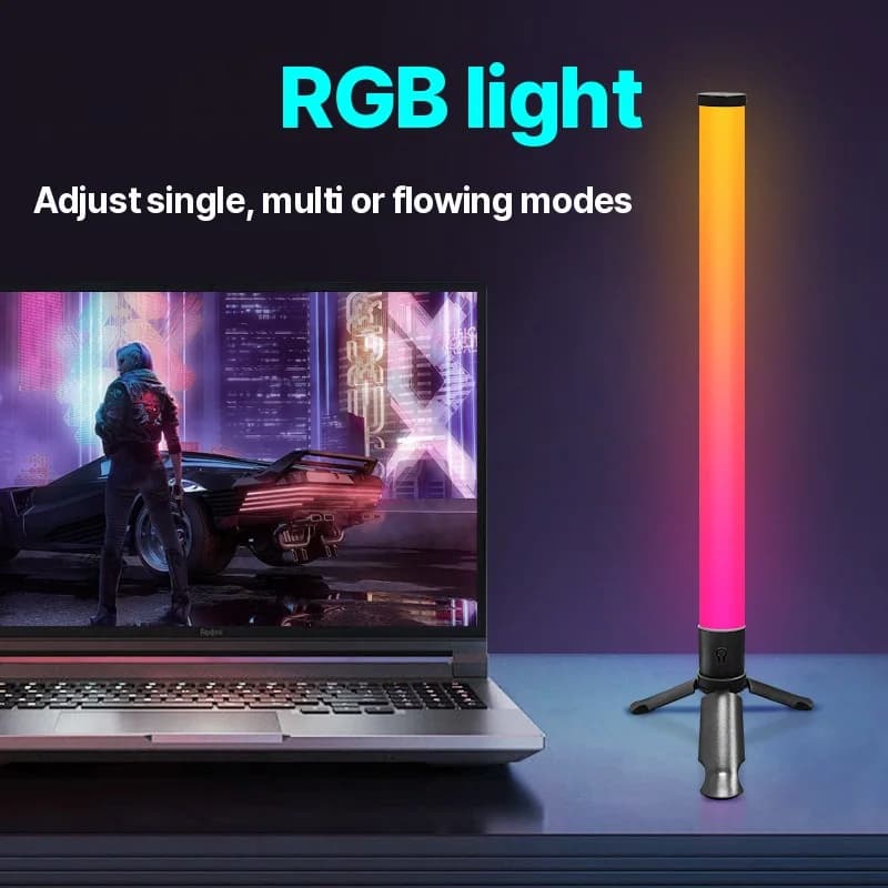 LED трипод лампа за атмосфера за бюро със синхронизиране с музика и RGB ефекти