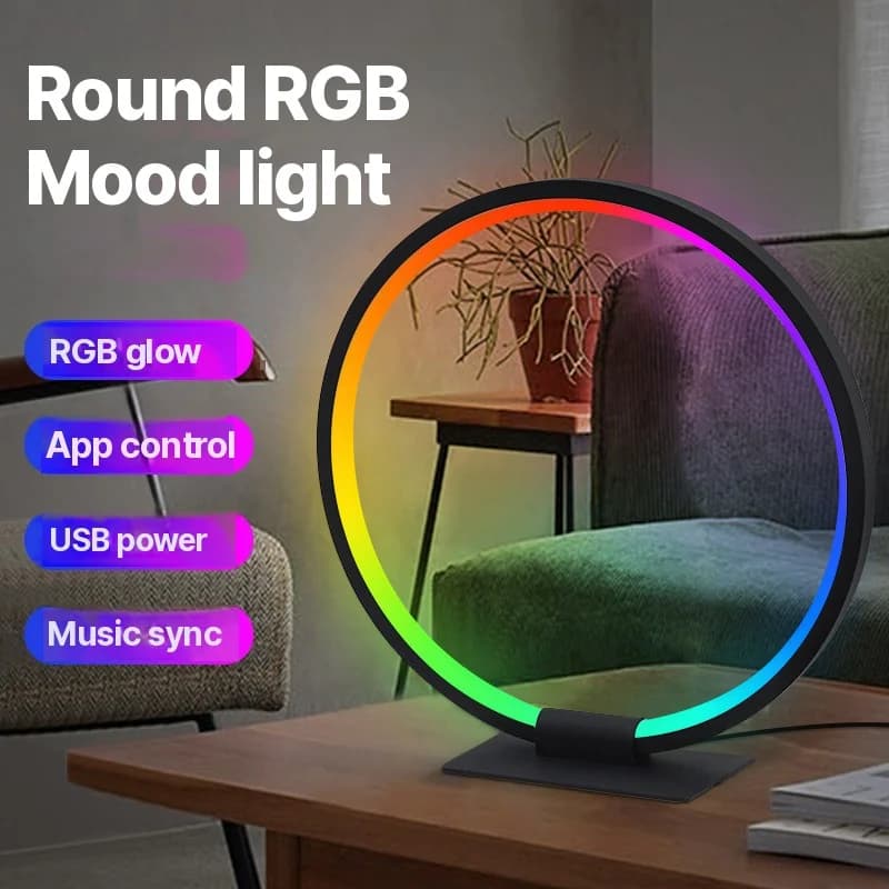 RGB LED нощна лампа за атмосфера със синхронизиране с музика