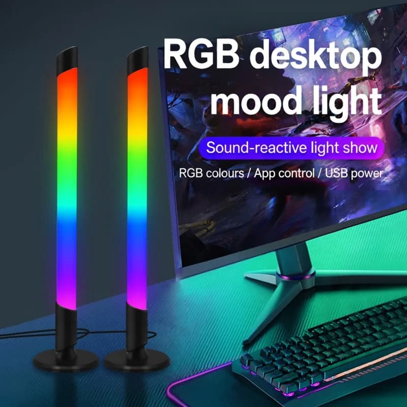 USB RGB атмосферен осветител със синхронизиране с музика за бюро