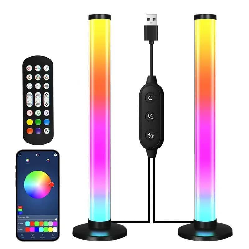 RGB LED настолна лампа с реакция на звук и управление чрез приложение