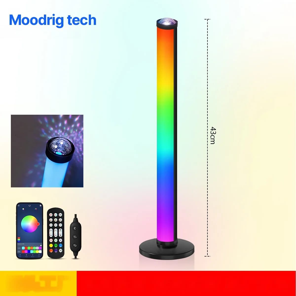RGB проекционна атмосферна лампа със синхронизиране на музика и дистанционно управление