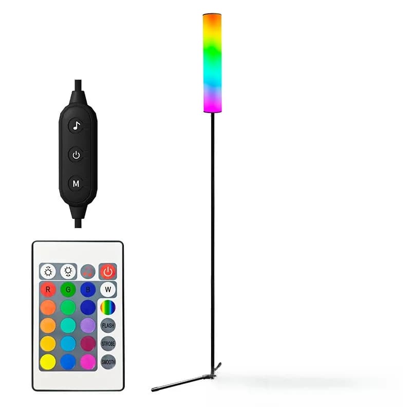 RGB LED подова лампа тип трипод с дистанционно управление за спалня и дневна