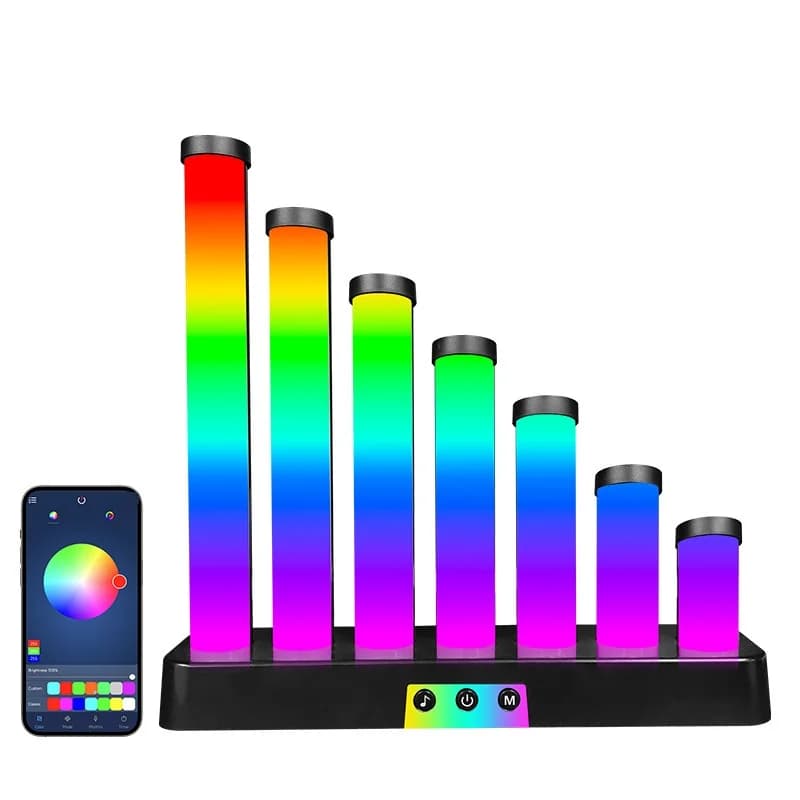 RGB LED настолна лампа с реакция на звук и приложение