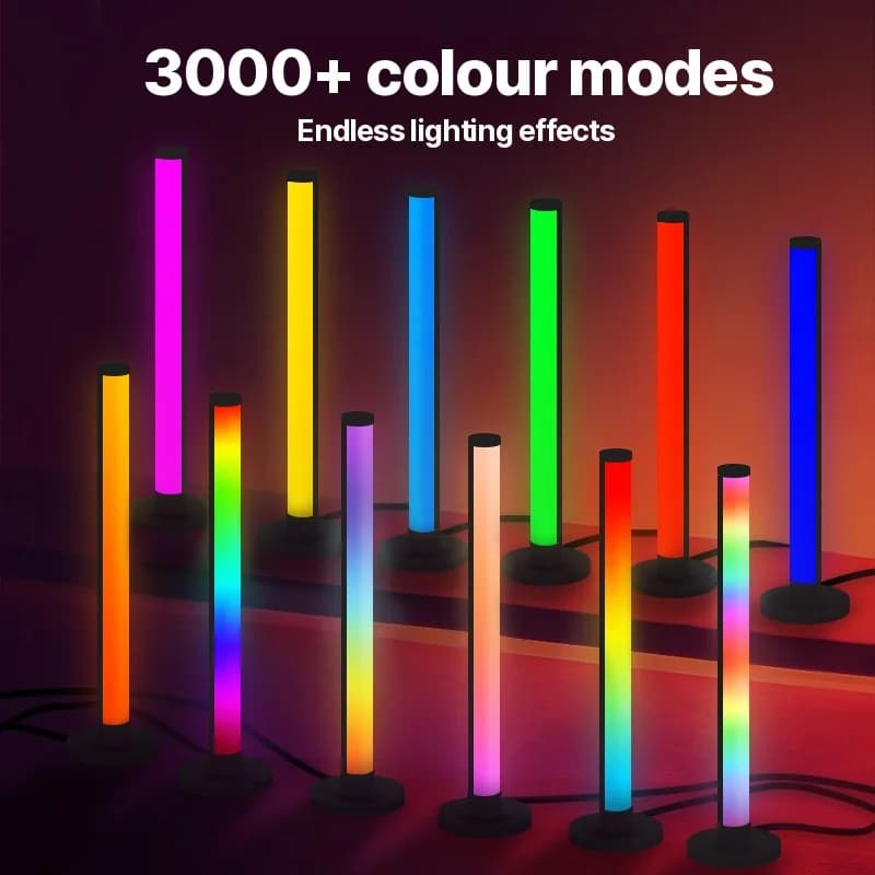 RGB LED настолна лампа с реакция на звук и управление чрез приложение